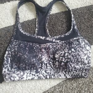 Women's Black and Gray Sports Bra Medium Impact By Tekgear